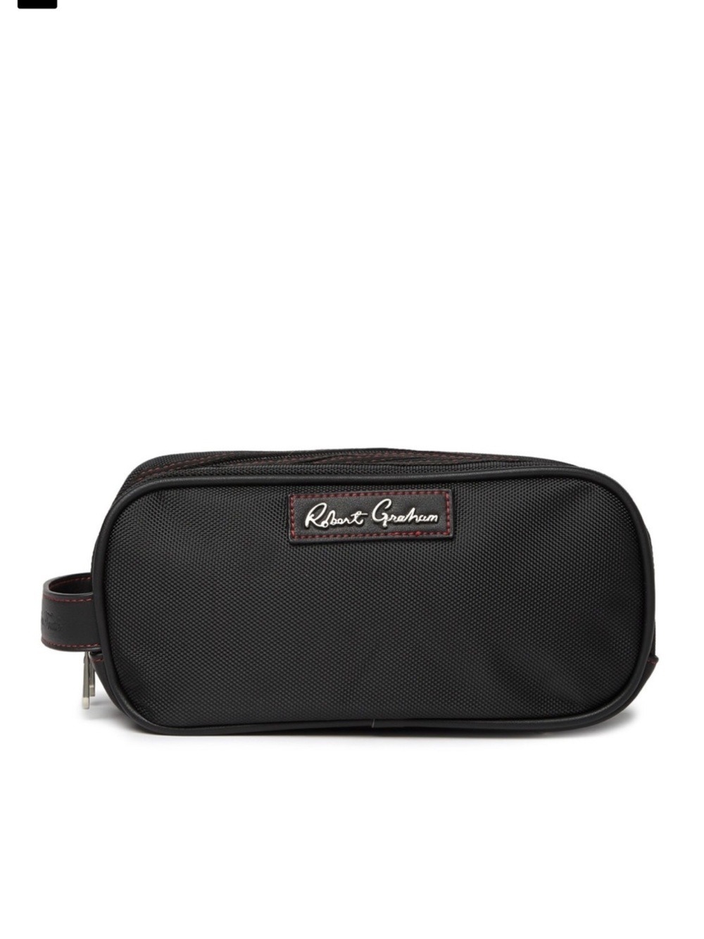 Robert Graham Black Toiletry Dopp Kit with Red Trim